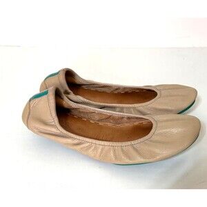 TIEKS TAUPE Beige LEATHER BALLET FLATS SHOES WOMEN'S SIZE 10